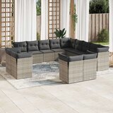vidaXL 13-dijelni set vrtnih sofa od poliratana s jastucima sivi | shoptok.hr