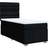 vidaXL Box spring postelja z vzmetnico črna 100x200 cm blago | Shoptok.si
