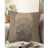 Minimalist Cushion Covers Rjava prevleka za vzglavnik iz mešanice bombaža Chenille, 55 x 55 cm Cene