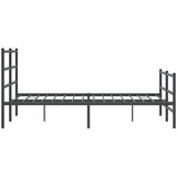 vidaXL Metalni okvir kreveta s uzglavljem i podnožjem crni 135x190 cm | shoptok.hr