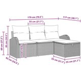  Kavčna garnitura z blazino 4 pcs Rjava in rdeča poli ratan, (5000138486) Slike