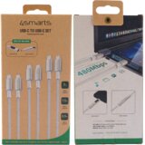 4SMARTS PremiumCord USB-C kabelski komplet 60 W (0,5 m + 1,5 m + 3 m) z Digital Adapterjem in USB-C spojnikom | Shoptok.si