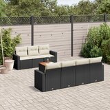  8-dijelni set vrtnih sofa od poliratana s jastucima crni | shoptok.hr