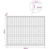  Gabion s žicom debljine 5 mm i mrežom 10x10 cm 200x30x150 cm | shoptok.hr