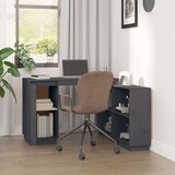 vidaXL Pisalna miza siva 110x50x75 cm trdna borovina | Shoptok.si