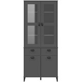  Visoka komoda VIKEN antracit siva 80x40x190 cm masivna borovina | shoptok.hr