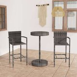 Poli 3-dijelni vrtni barski set od poliratana sivi | shoptok.hr