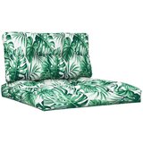  Jastuci za palete 2 kom s uzorkom lišća od tkanine Zelena 80 x 80 x 12 cm | shoptok.hr