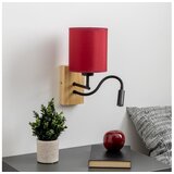  Brilagi-LED zidna lampa NUBILA WOOD 1xE27/25W/230V+LED/3W hrast/pompejska crvena | Eponuda.com
