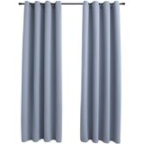  Zavjese za zamračivanje s prstenima 2 kom sive 140 x 225 cm | Shoptok.si