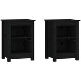  Noćni ormarići 2 kom crni 40x35x55 cm od masivne borovine | shoptok.hr