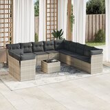 Maison Chic Seti vrtnega pohištva - Vrtna garnitura - Vrtni pohištvo set 12-delna z blazinami siva poli ratan, (21809803) | Shoptok.si