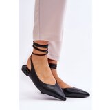 Boto Women's Tied Pointed Ballerinas Black Turriso | shoptok.hr