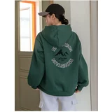 K&H TWENTY-ONE Women's Dark Green Mountain Glacier Printed Hooded Sweatshirt