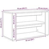 vidaXL Polica za cipele Staro drvo 75 x 35 x 45 cm Konstruirano drvo Cijene