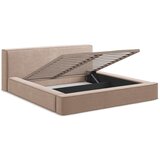 Makamii Svijetlo ružičasti tapecirani bračni krevet s prostorom za odlaganje s letvičastim okvirom 140x200 cm Noho - | shoptok.hr