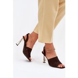CheBello Suede stilettos with decorative bracelet 4440 chocolate | Shoptok.si