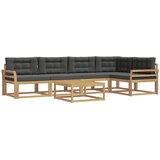  Set vanjskih sofa 6 kom. Bijela i antracit Poliester | shoptok.hr