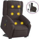 Maison Chic masažni naslanjač - Relax naslanjač s funkcijo vstajanja temno rjavo blago, (22061712) | Shoptok.si