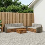  Set vanjskih sofa 6 pcs Prirodna i svjetlosiva | shoptok.hr