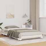 vidaXL Posteljni okvir Bela 80 x 220 cm Trdna borovina | Shoptok.si