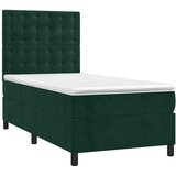Box spring krevet s madracem tamnozeleni 90x190 cm baršunasti | shoptok.hr