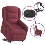  Električni masažni naslonjač na podizanje od tkanine boja vina | shoptok.hr