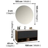 Hanah home Kupatilski ormarić sa umivaonikom i ogledalom (2 komada) Elegant Miling Hrast | Eponuda.com