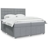 Maison Chic Box spring postelja - Vzmetna postelja z vzmetnico svetlo siva 200x200 cm blago SL24155, (21891037) | Shoptok.si