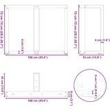  Noge jedilne mize v obliki črke T 2 kosa 100x35x(72-73)cm jeklo, (21828681) | Shoptok.si