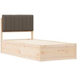  Krevetni okvir s tapiciranim uzglavljem Sivo-smeđa 90 x 200 cm | shoptok.hr