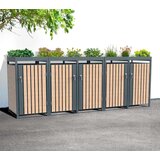  Westman - Spremište za 5 kanti za smeće s krovom za biljke Planta | 5x240L | 84x332x124 cm - BRANDED IN GERMANY | shoptok.hr