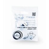 Cablexpert Adapter USB 3.1 A moški na Type-C ženski, 10 cm, črn, (20442556) | Shoptok.si