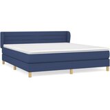 vidaXL Box spring postelja z vzmetnico modra 160x200 cm blag | Shoptok.si