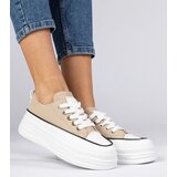 Gemre Beige Women's High-Soled Sneakers Selina | Shoptok.si