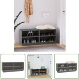 The Living Store Omarica za čevlje siva 110x34x45 cm trdna borovina - Omarica Za Čevlje, (21744429) Cene
