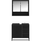  Set namještaja za kupaonicu 2 kom. Crni hrast 65 x 33 x 60 cm | shoptok.hr