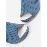 GOODIN Blue suede wedge sandals | Shoptok.si