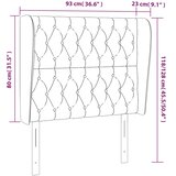  Uzglavlje s ušima crno 93x23x118/128 cm baršunasto | shoptok.hr