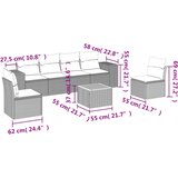  7-dijelni set vrtnih sofa od poliratana s jastucima bež | shoptok.hr