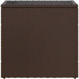 vidaXL Vrtna miza z leseno mizno ploščo rjava 58x27,5x55 cm poli ratan | Shoptok.si
