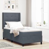 vidaXL Postelja z vzmetnico Temno siva 80x200 cm Žamet | Shoptok.si