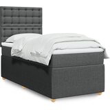 vidaXL Box spring postelja z vzmetnico temno siva 80x200 cm blago | Shoptok.si