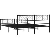 Metalni okvir kreveta uzglavlje i podnožje crni 193x203 cm | shoptok.hr
