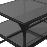  Stolić za kavu s crnom staklenom površinom 98,5x50x45 cm čelik | shoptok.hr