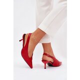 Boto High Heels With Open Heel Eco Leather Red Aricandia | shoptok.hr