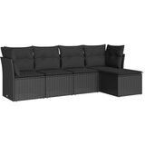  The Living Store Vrtna sedežna garnitura 5-delna z blazinami črn poli ratan - Vrtna Sedežna Garniture, (21453150) | Shoptok.si