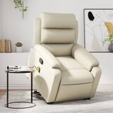 Maison Chic masažni naslanjač - Relax naslanjač s funkcijo vstajanja krem umetno usnje, (22062688) | Shoptok.si