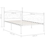  Okvir za krevet s podnicama bijeli metalni 100 x 200 cm | Eponuda.com