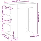  Barski stol s držačima boja hrasta 95x47x103,5 cm drveni | shoptok.hr